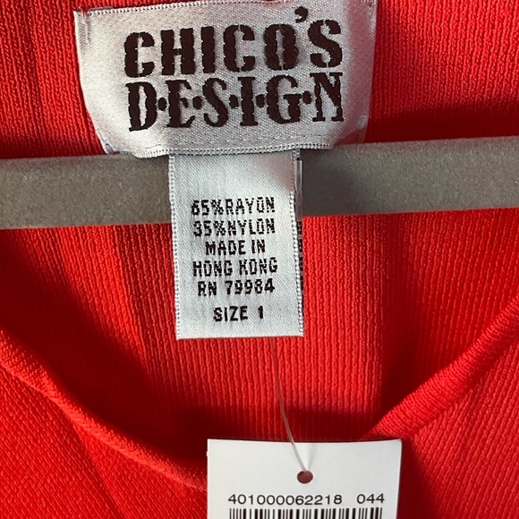 Chico’s Design Apparel Annie Sleeveless Knit Tangelo Red; NWT; M/8 - Picture 6 of 11